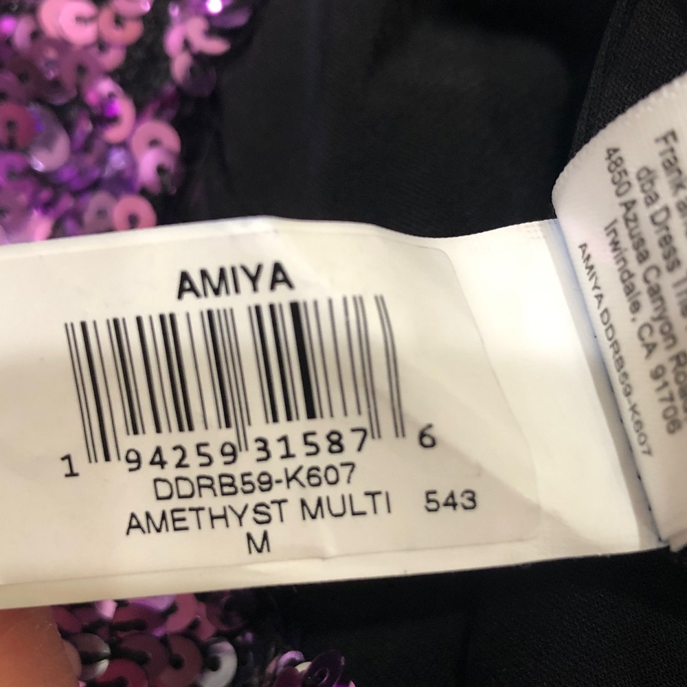 NWOT Dress The Population Amiya Dress Size Medium Purple Sequins - Picture 9 of 11